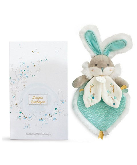 Coffret cadeau naissance lapin de sucre Vert + protège carnet de santé