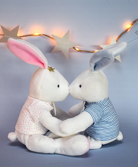 Peluche lapin matelot bleu - 25 cm