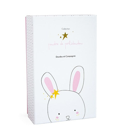 Peluche musicale lapin étoile rose - 14 cm