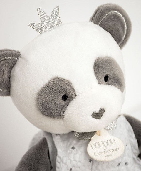 Peluche Panda gris avec doudou- Attrape-rêves - 28 cm