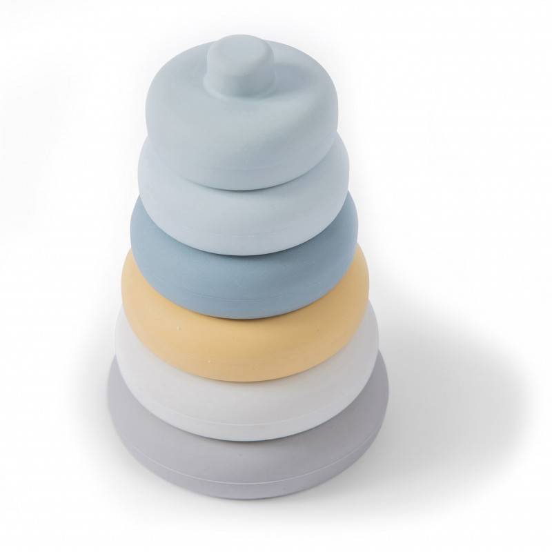 Tour À Empiler En Silicone - Ronds Bleus