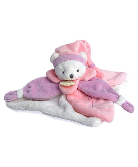 Doudou plat Ours Collector rose - 24 cm