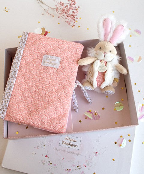 DOUDOU Pink sugar bunny Health book protector box