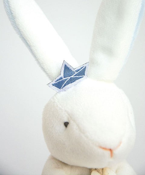 Doudou lapin mouchoir bleu lapin matelot - 10 cm