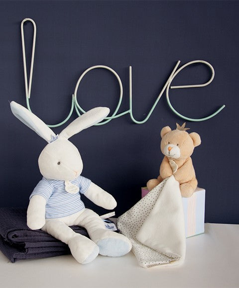 Peluche lapin matelot bleu - 25 cm