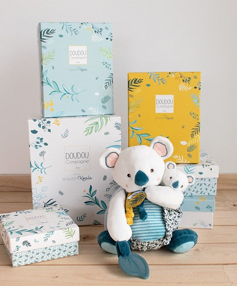 Coffret peluche d'activités Yoca le koala et son bébé - 25 cm