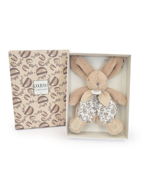 DOUDOU® lapin beige - Doudou plat - 18 cm