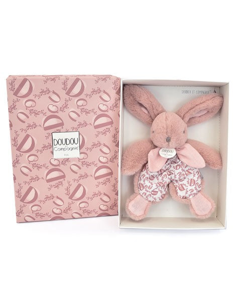 DOUDOU® lapin rose- Doudou plat - 18 cm